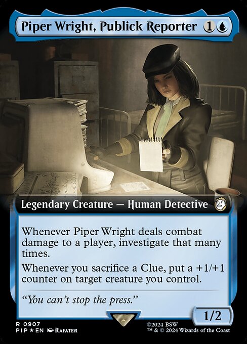 Piper Wright, Publick Reporter (V.3) XPIP-907 Rare Englisch