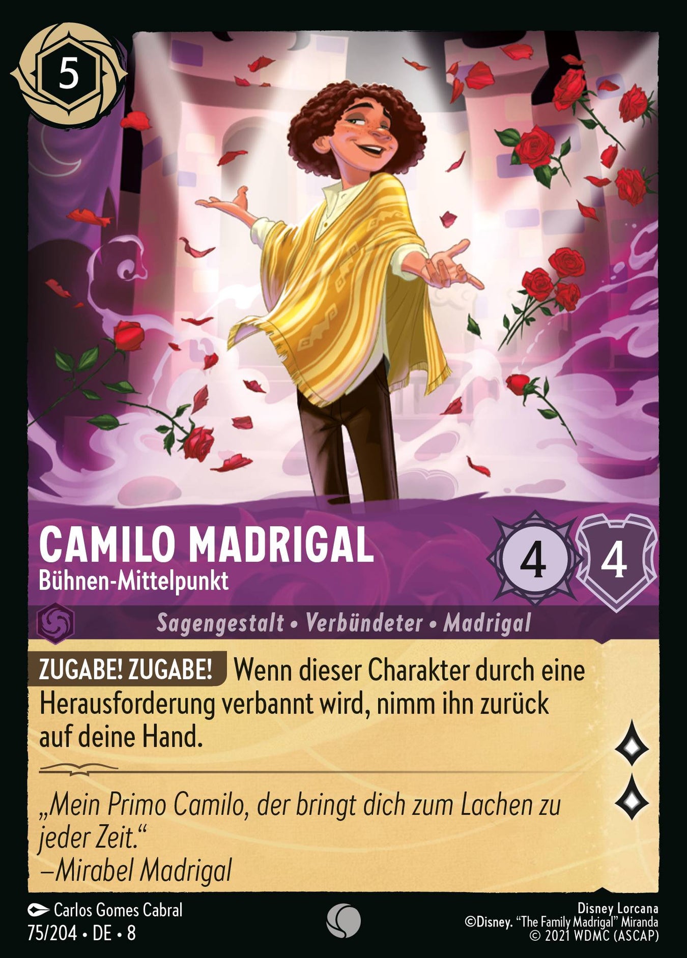 Alle Camilo Madrigal Charakterkarten in Disney Lorcana