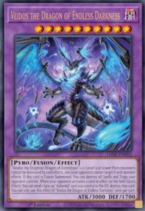 Veidos the Dragon of Endless Darkness (V.1) LEDE-EN092 Ultra Rare Englisch