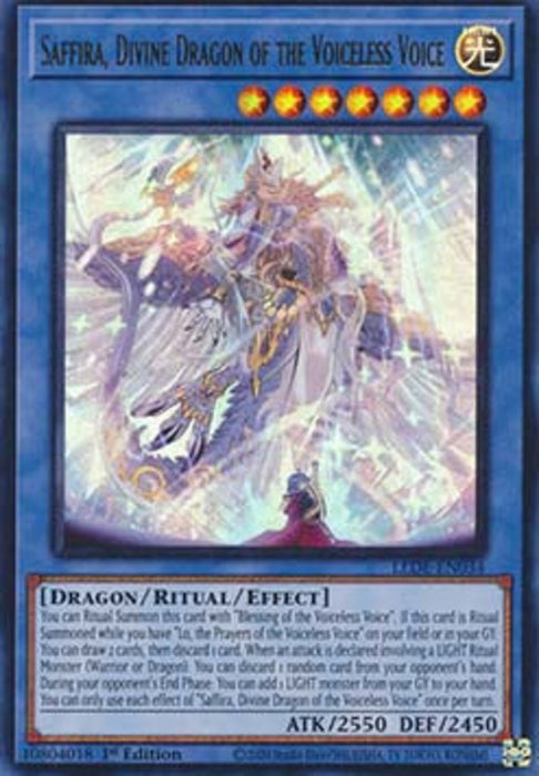 Saffira, Divine Dragon of the Voiceless Voice (V.1) LEDE-EN034 Ultra Rare Englisch