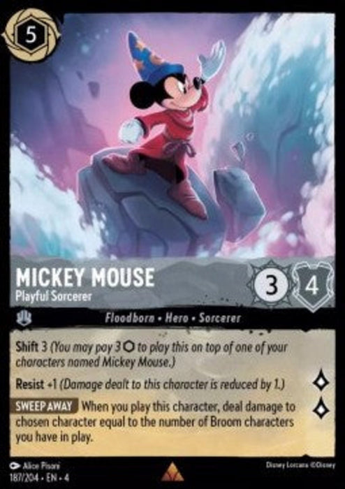 Mickey Mouse - Playful Sorcerer (V.1) 4URS-187 Rare Englisch