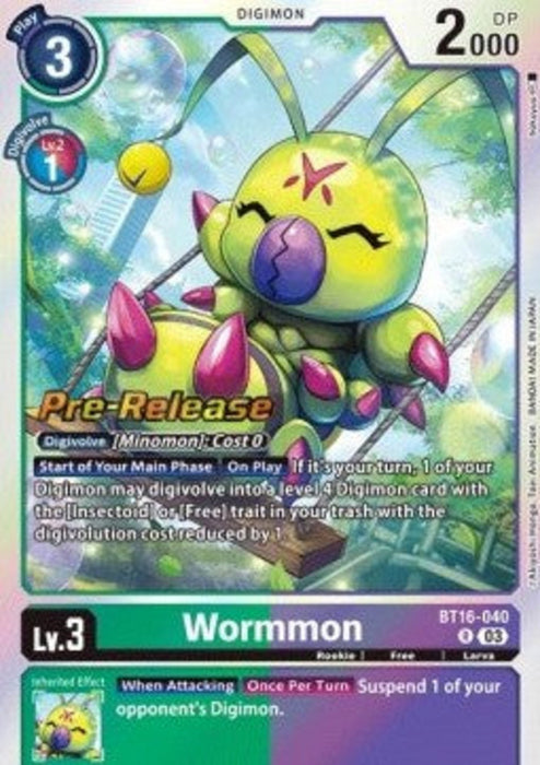 Wormmon (BT16-040) BT-16P Rare Englisch