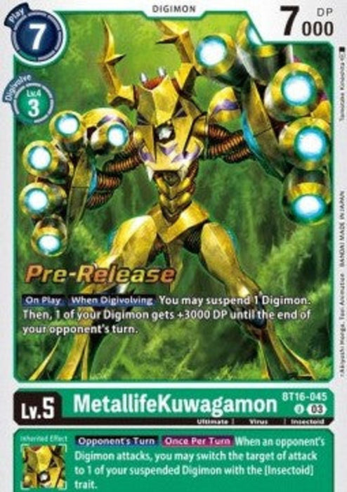 MetallifeKuwagamon (BT16-045) BT-16P Uncommon Englisch