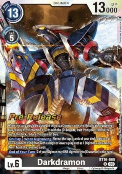 Darkdramon (BT16-065) BT-16P Rare Englisch