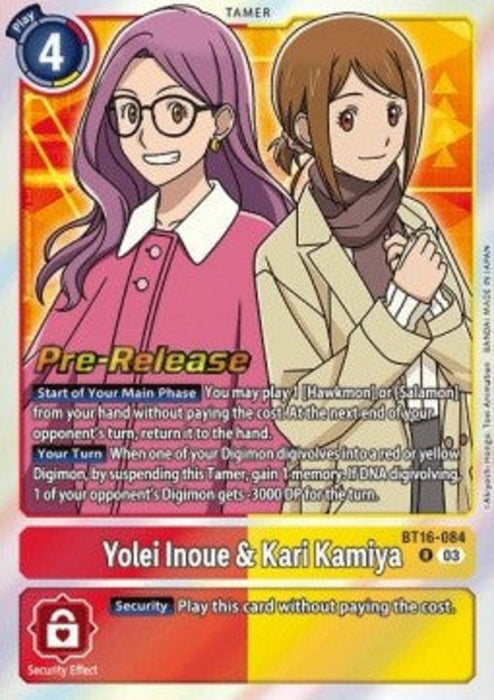 Yolei Inoue & Kari Kamiya (BT16-084) BT-16P Rare Englisch