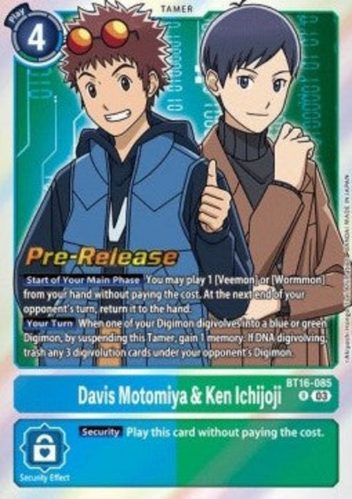 Davis Motomiya & Ken Ichijoji (BT16-085) BT-16P Rare Englisch