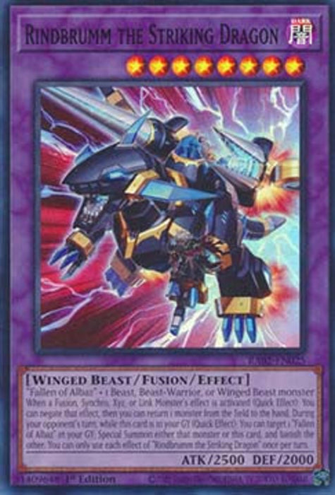 Rindbrumm the Striking Dragon (V.1) RA02-EN025 Super Rare Englisch
