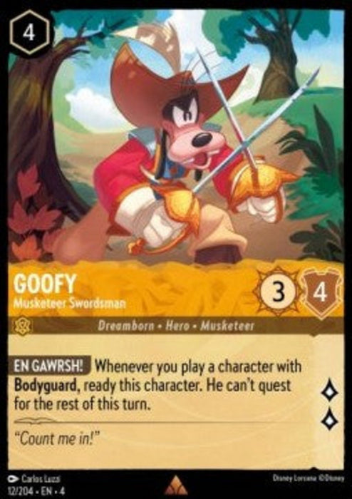 Goofy - Musketeer Swordsman 4URS-012 Rare Englisch