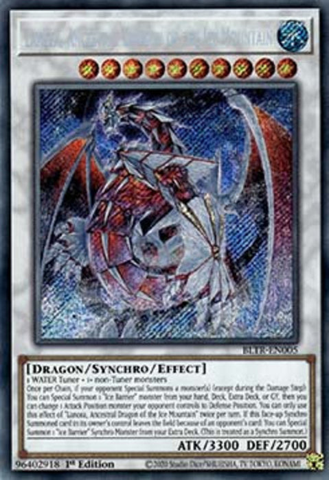 Lancea, Ancestral Dragon of the Ice Mountain (V.1) BLTR-EN005 Secret Rare Englisch