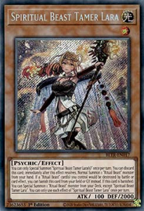 Spiritual Beast Tamer Lara (V.1) BLTR-EN017 Secret Rare Englisch