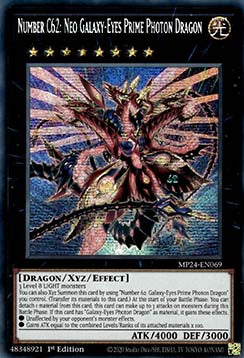 Number C62: Neo Galaxy-Eyes Prime Photon Dragon MP24-EN069 Secret Rare Englisch