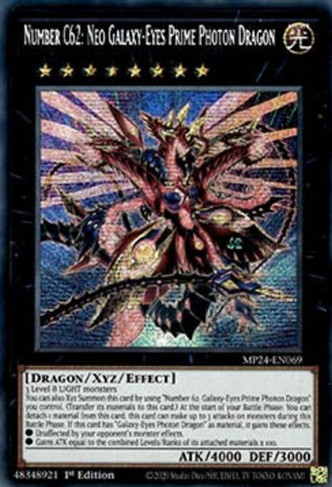 Number C62: Neo Galaxy-Eyes Prime Photon Dragon MP24-EN069 Secret Rare Englisch