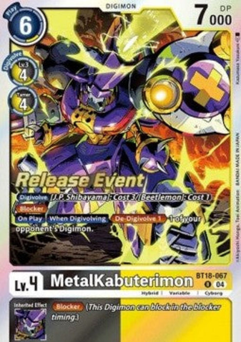 MetalKabuterimon (BT18-067) SB2.0P Rare Englisch