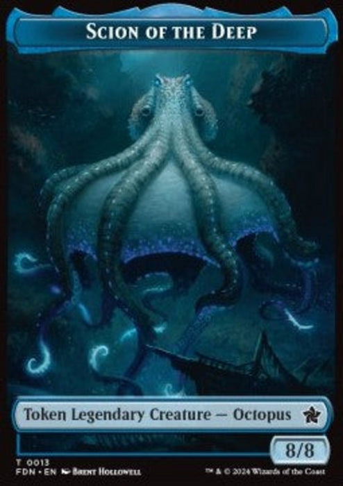 Scion of the Deep Token (U 8/8) // Koma's Coil Token (U 3/3) TFDN-T 13/11 Token Englisch