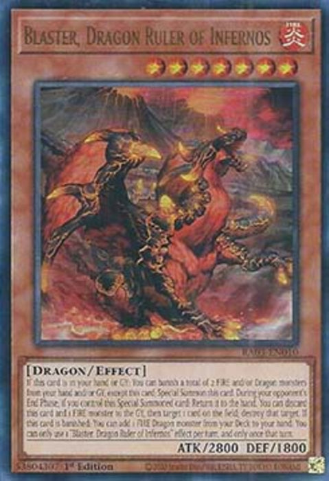 Blaster, Dragon Ruler of Infernos (V.2) RA03-EN010 Ultra Rare Englisch