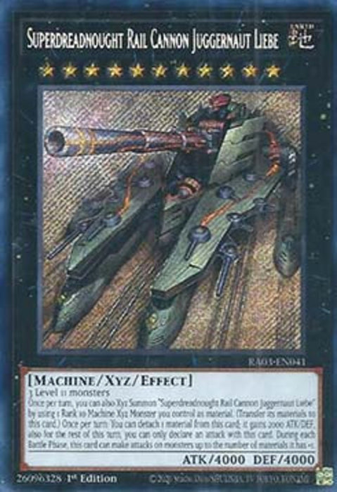 Superdreadnought Rail Cannon Juggernaut Liebe (V.3) RA03-EN041 Secret Rare Englisch