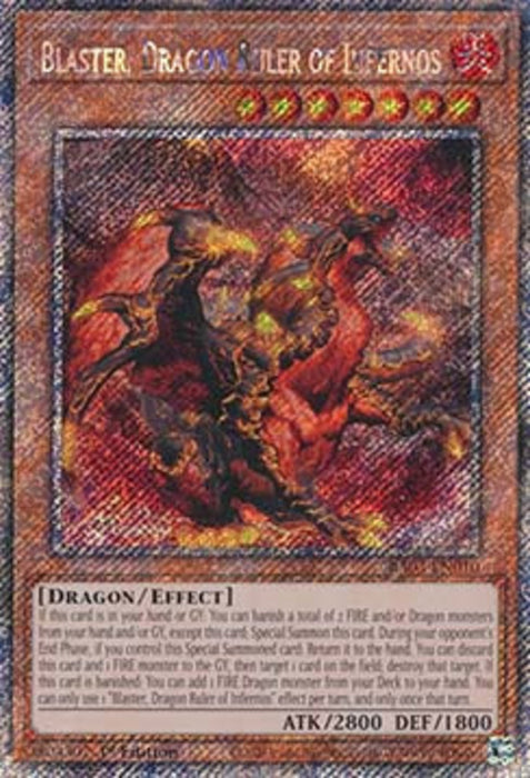 Blaster, Dragon Ruler of Infernos (V.4) RA03-EN010 Platinum Secret Rare Englisch