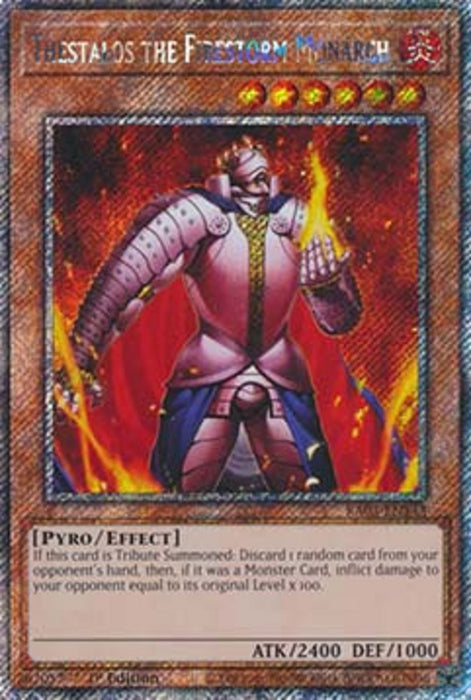 Thestalos the Firestorm Monarch (V.1) RA03-EN143 Platinum Secret Rare Englisch