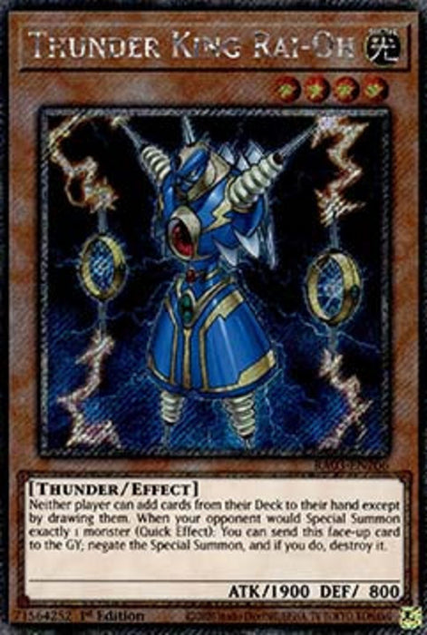 Thunder King Rai-Oh (V.1) RA03-EN206 Platinum Secret Rare Englisch