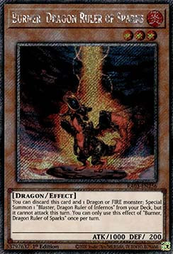 Burner, Dragon Ruler of Sparks (V.1) RA03-EN256 Platinum Secret Rare Englisch