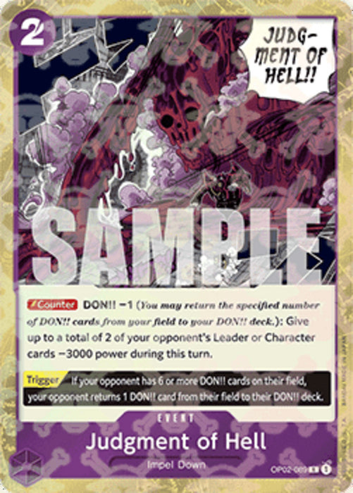 Judgment of Hell (OP02-089) (V.2) PRB01 Rare Englisch