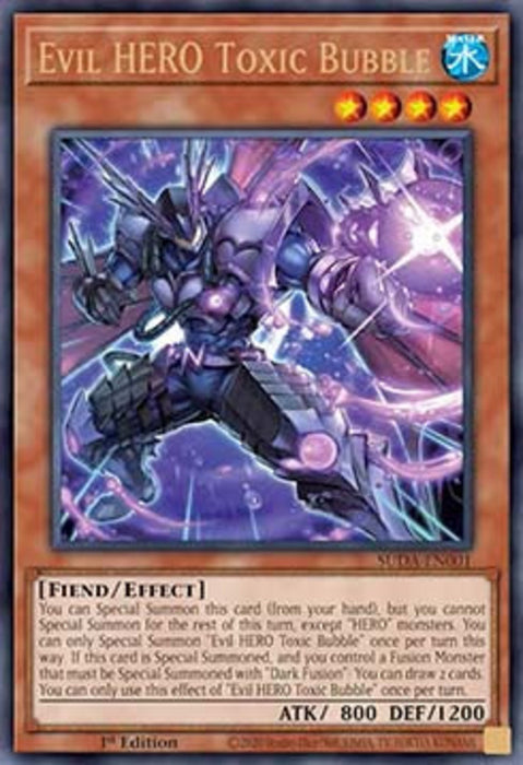Evil HERO Toxic Bubble (V.1) SUDA-EN001 Ultra Rare Englisch