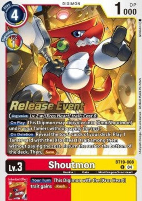 Shoutmon (BT19-008) SB2.5P Alternative Art Englisch