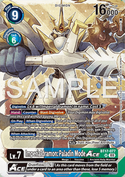 Imperialdramon: Paladin Mode Ace (BT17-077) (V.1) BT-21P Alternative Art Englisch