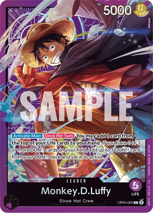 Monkey.D.Luffy (OP05-060) (V.2) UP Leader Englisch