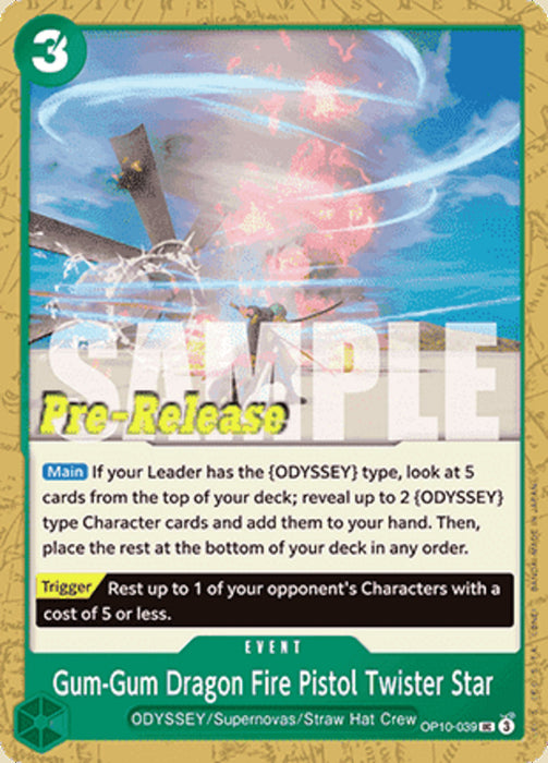 Gum-Gum Dragon Fire Pistol Twister Star (OP10-039) OP10P Uncommon Englisch