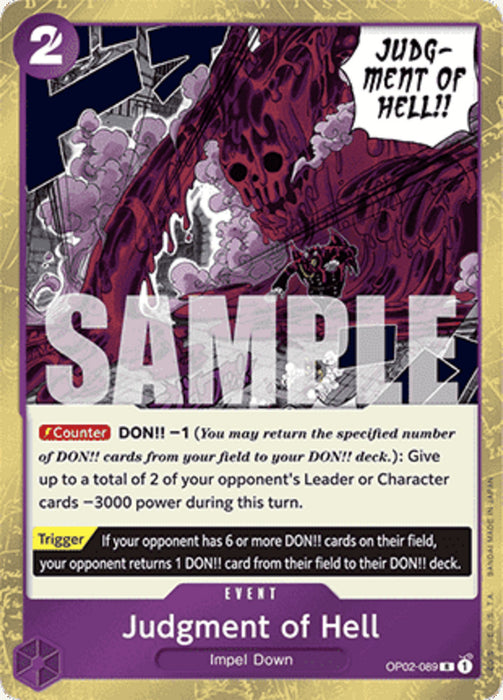 Judgment of Hell (OP02-089) (V.1) PRB01 Rare Englisch