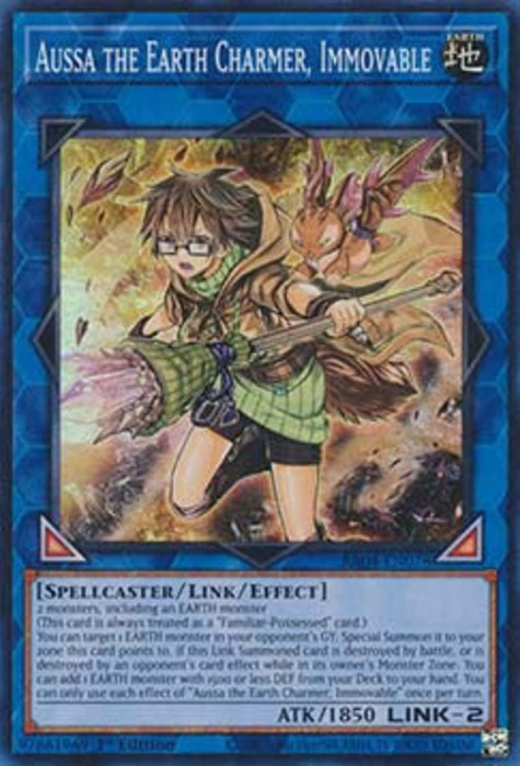 Aussa the Earth Charmer, Immovable (V.1) RA04-EN078 Super Rare Englisch