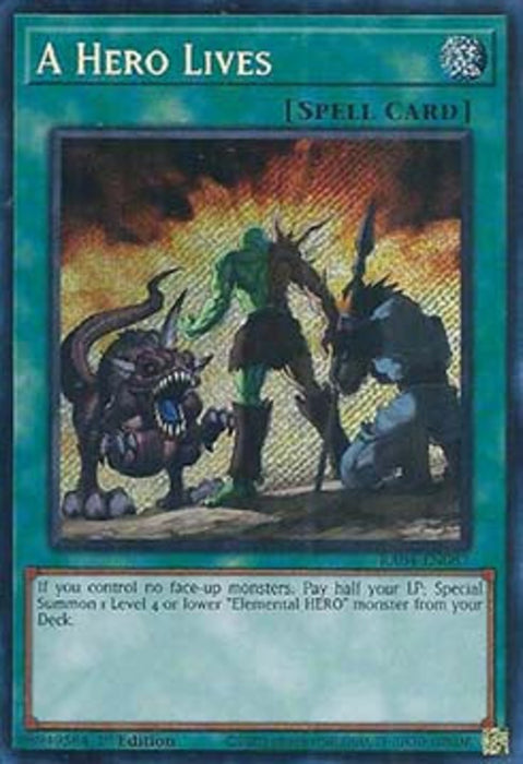 A Hero Lives (V.3) RA04-EN087 Secret Rare Englisch