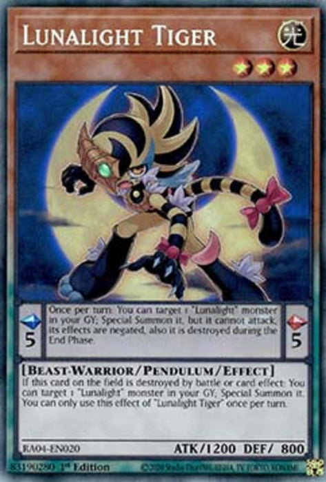 Lunalight Tiger (V.6) RA04-EN020 Collectors Rare Englisch