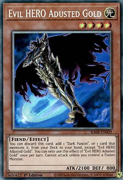Evil HERO Adusted Gold (V.6) RA04-EN029 Collectors Rare Englisch
