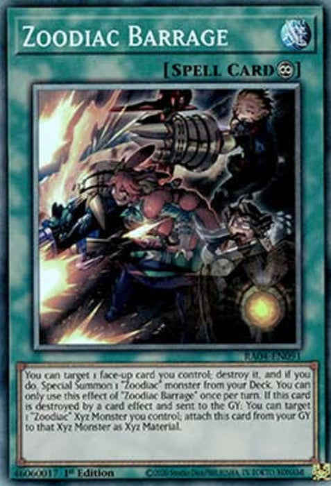 Zoodiac Barrage (V.6) RA04-EN091 Collectors Rare Englisch