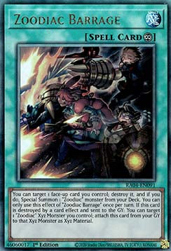 Zoodiac Barrage (V.7) RA04-EN091 Ultimate Rare Englisch