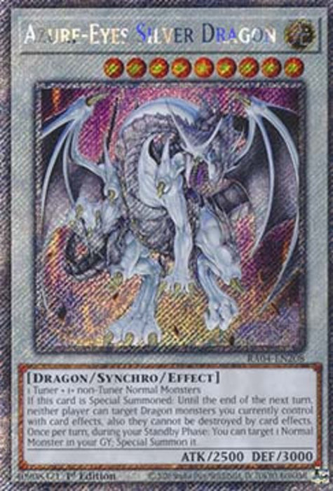 Azure-Eyes Silver Dragon (V.1) RA04-EN208 Platinum Secret Rare Englisch