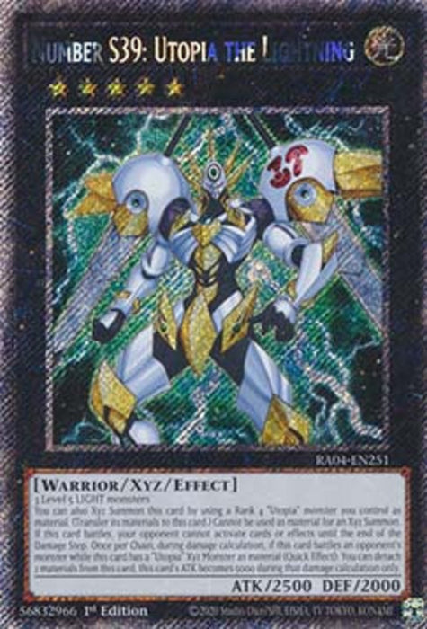 Number S39: Utopia the Lightning (V.1) RA04-EN251 Platinum Secret Rare Englisch