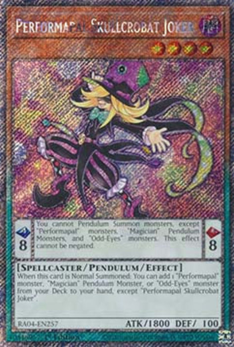 Performapal Skullcrobat Joker (V.1) RA04-EN257 Platinum Secret Rare Englisch