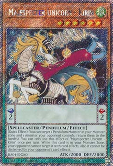 Majespecter Unicorn - Kirin (V.1) RA04-EN260 Platinum Secret Rare Englisch