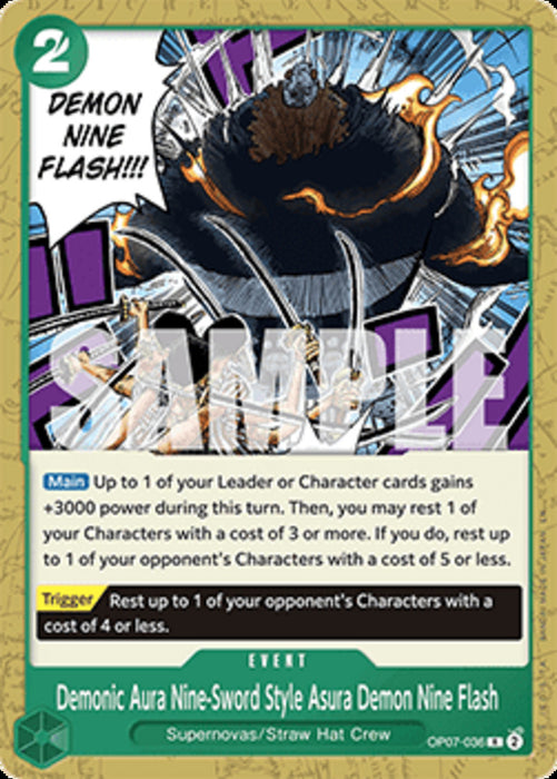 Demonic Aura Nine-Sword Style Asura Demon Nine Flash (OP07-036) ST-24 Rare Englisch