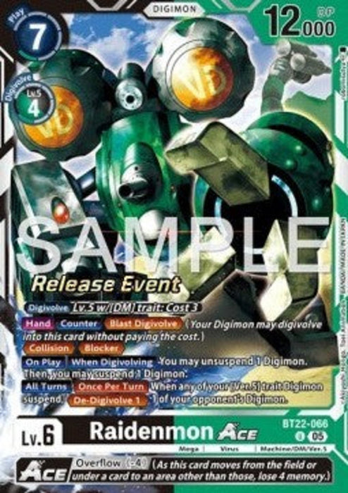 Raidenmon Ace (BT22-066) BT-22P Alternative Art Englisch