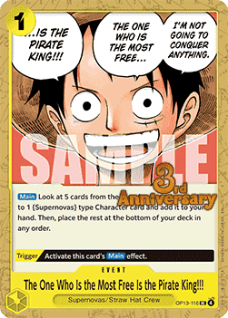 The One Who Is the Most Free Is the Pirate King!!! (OP13-116) OP13P Uncommon Englisch