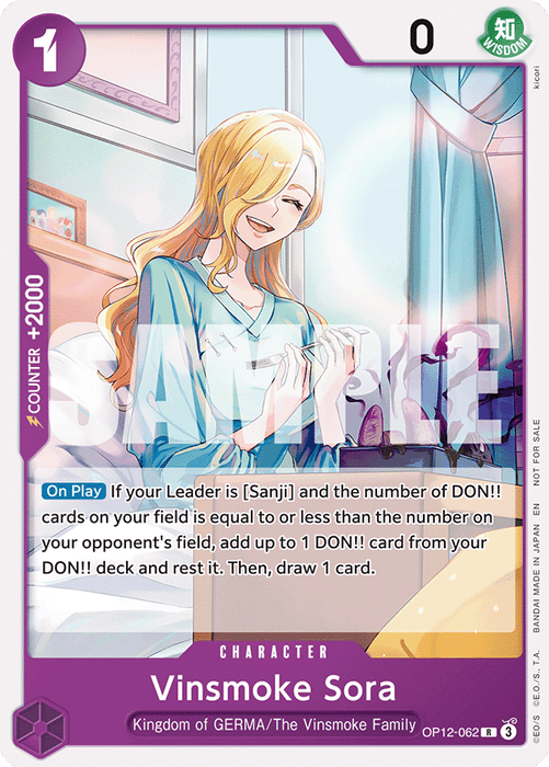 Vinsmoke Sora (OP12-062) (V.1) UP Rare Englisch