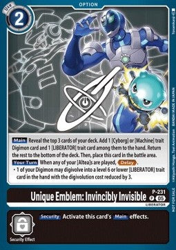 Unique Emblem: Invincibly Invisible (P-231) P Promo Englisch