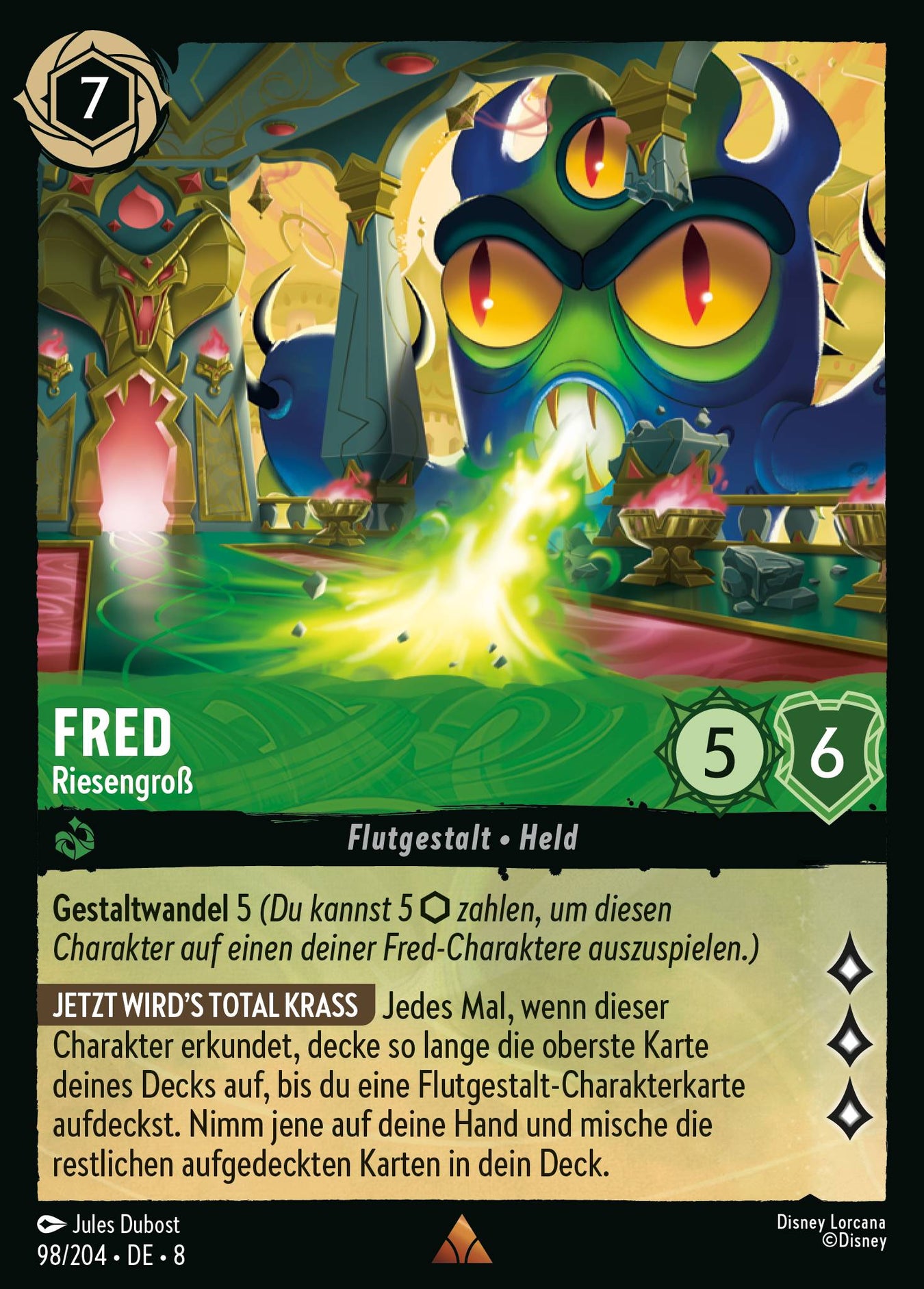 Alle Fred Charakterkarten in Disney Lorcana