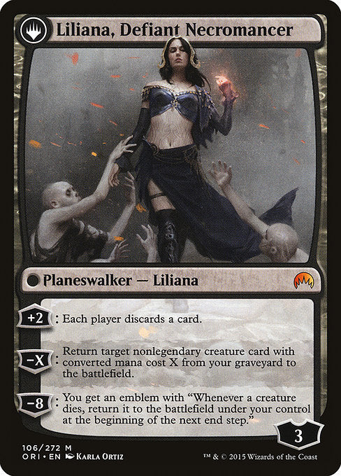 Liliana, Heretical Healer // Liliana, Defiant Necromancer - Back Face