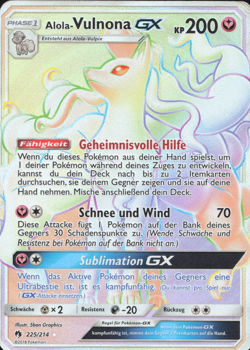 Alola-Vulnona GX LOT-225 Secret Rare Deutsch