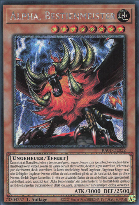 Alpha, Bestienmeister (V.4) RA01-DE022 Platinum Secret Rare